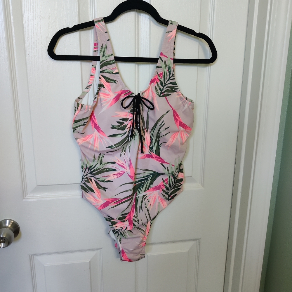 PINK Tropical Print One Piece - Blush Multicolor